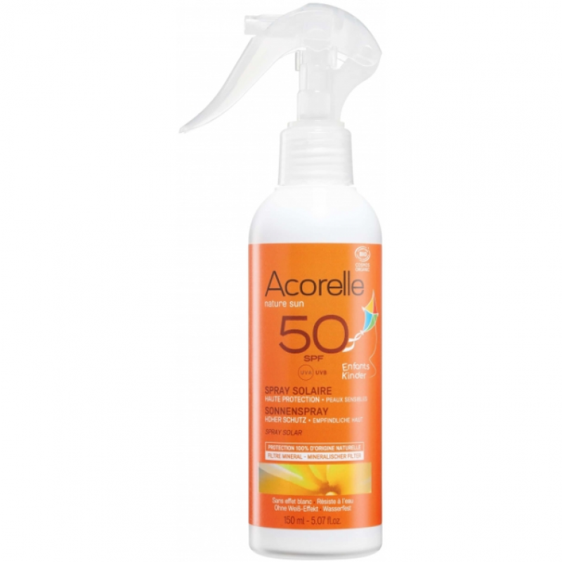 Спрей солнцезащитный для детей SPF 50 органический Acorelle, 150 мл