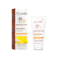 Солнцезащитный крем для лица SPF 50 Acorelle с тонирующим эффектом (Абрикос) органический, 50 мл