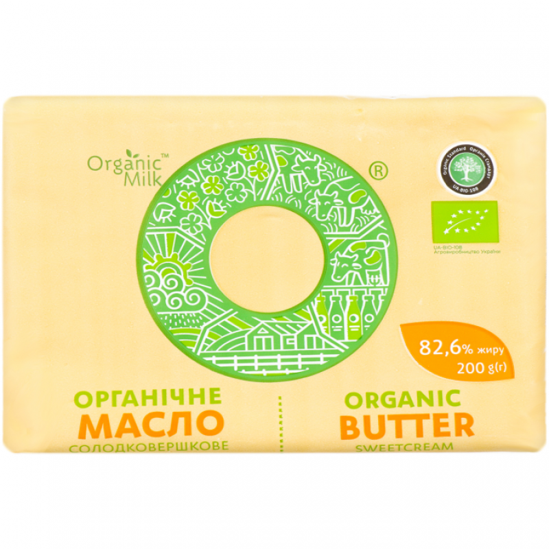 Масло сладкосливочное Organic Milk органическое жирн. 82,6%, 200 г