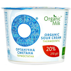 Сметана Organic Milk термостатная органическая жирн. 20%, 270 г