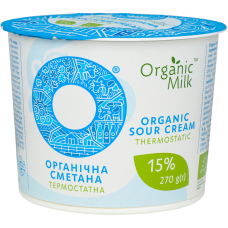 Сметана Organic Milk термостатная органическая жирн. 15%, 270 г